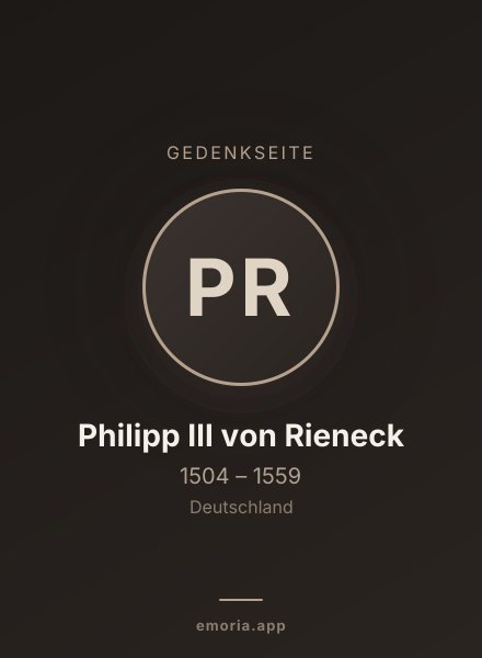 Gedenkportrait von Philipp III von Rieneck
