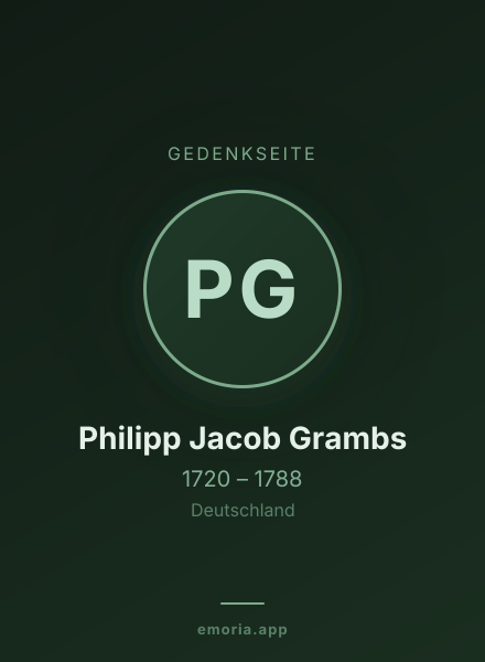 Gedenkportrait von Philipp Jacob Grambs