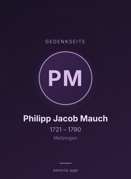 Gedenkportrait von Philipp Jacob Mauch