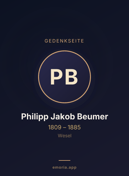 Gedenkportrait von Philipp Jakob Beumer