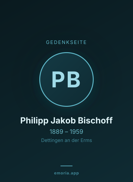 Gedenkportrait von Philipp Jakob Bischoff