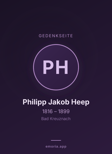 Gedenkportrait von Philipp Jakob Heep