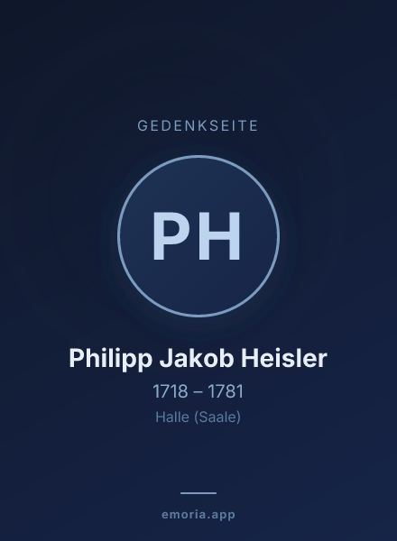 Gedenkportrait von Philipp Jakob Heisler