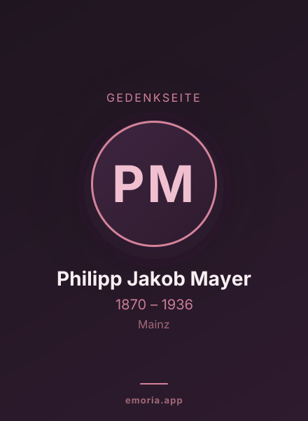 Gedenkportrait von Philipp Jakob Mayer