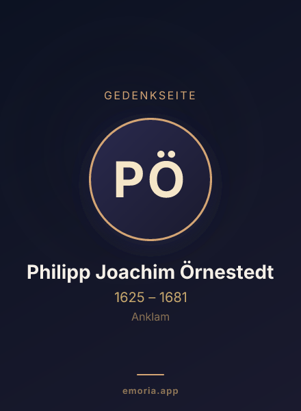 Gedenkportrait von Philipp Joachim Örnestedt