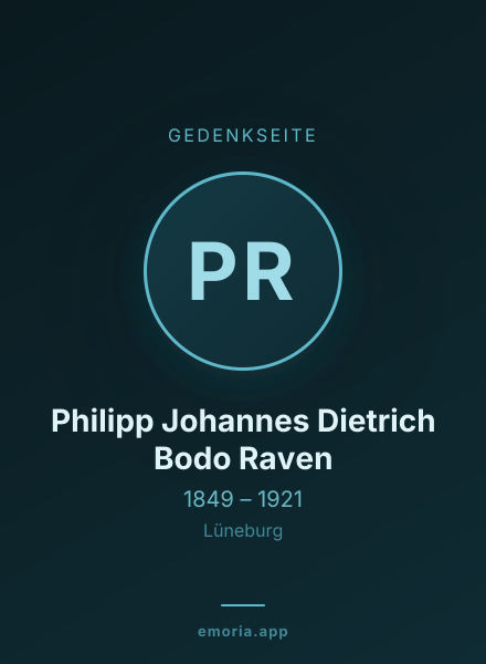 Gedenkportrait von Philipp Johannes Dietrich Bodo Raven