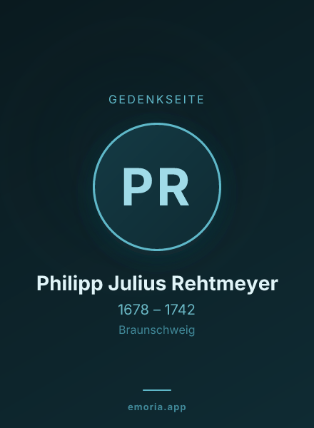 Gedenkportrait von Philipp Julius Rehtmeyer