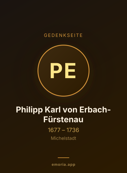 Gedenkportrait von Philipp Karl von Erbach-Fürstenau