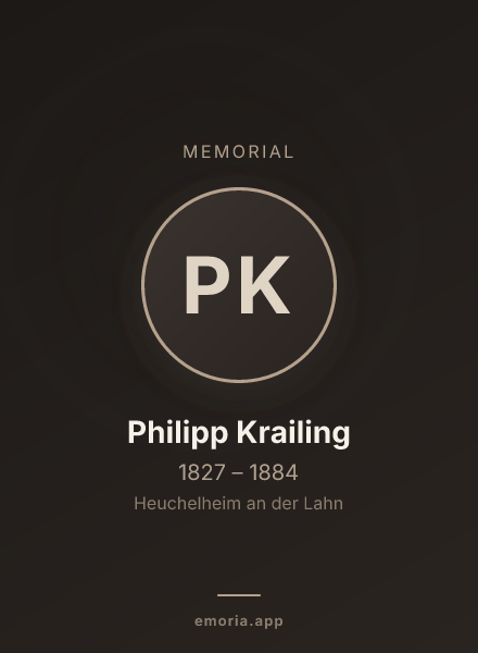 Memorial portrait of Philipp Krailing