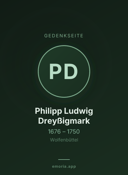 Gedenkportrait von Philipp Ludwig Dreyßigmark