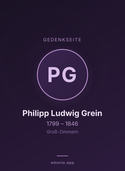 Gedenkportrait von Philipp Ludwig Grein