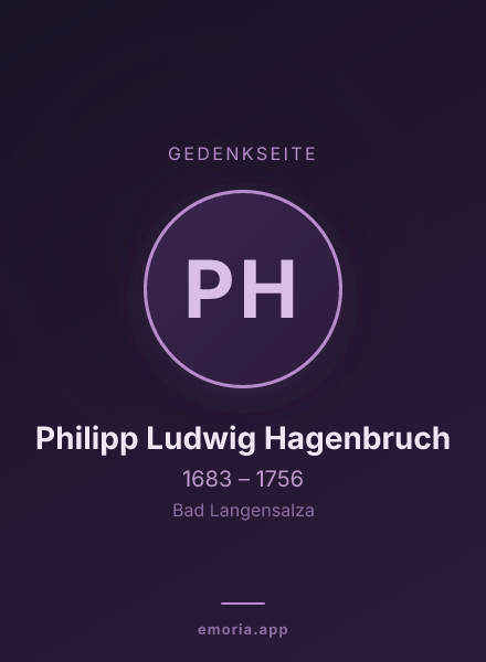 Gedenkportrait von Philipp Ludwig Hagenbruch