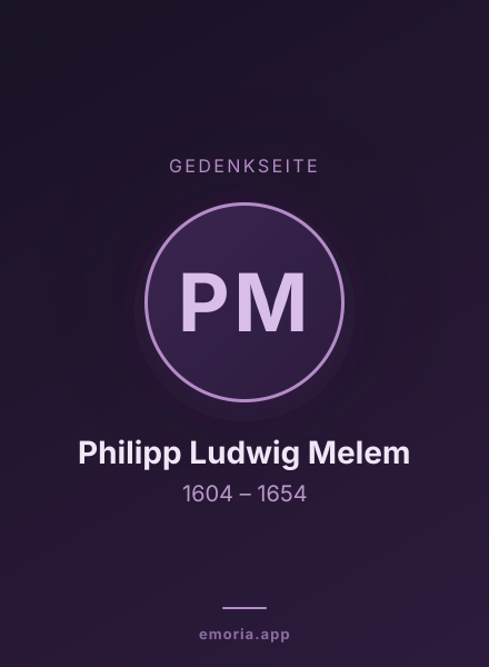 Gedenkportrait von Philipp Ludwig Melem