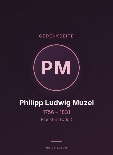 Gedenkportrait von Philipp Ludwig Muzel