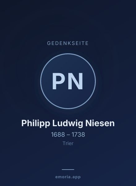 Gedenkportrait von Philipp Ludwig Niesen