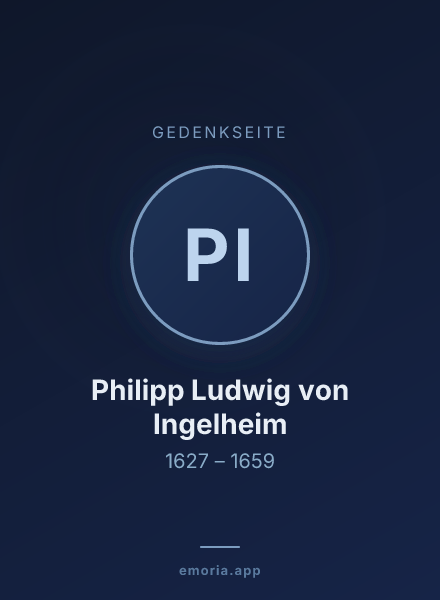 Gedenkportrait von Philipp Ludwig von Ingelheim
