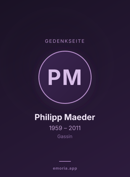 Gedenkportrait von Philipp Maeder