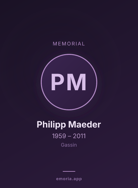 Memorial portrait of Philipp Maeder