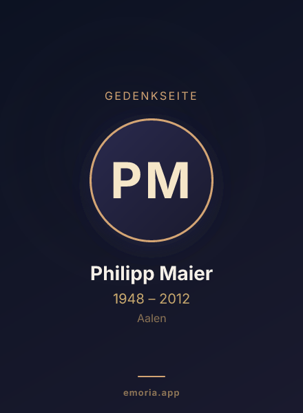 Gedenkportrait von Philipp Maier