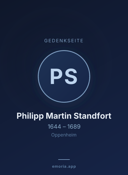 Gedenkportrait von Philipp Martin Standfort
