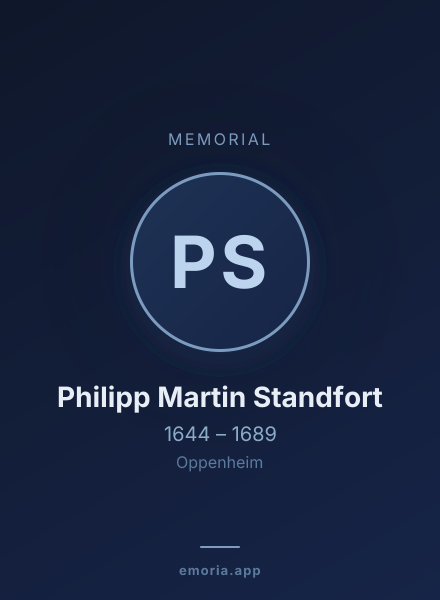 Memorial portrait of Philipp Martin Standfort