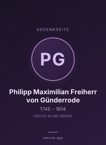 Gedenkportrait von Philipp Maximilian Freiherr von Günderrode