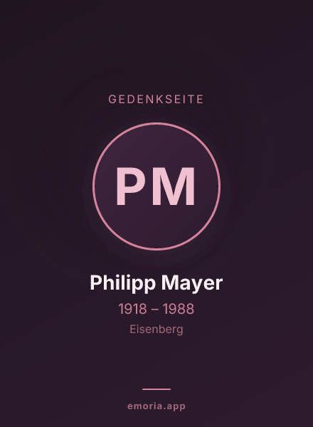 Gedenkportrait von Philipp Mayer