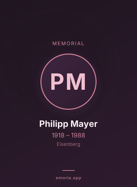 Memorial portrait of Philipp Mayer