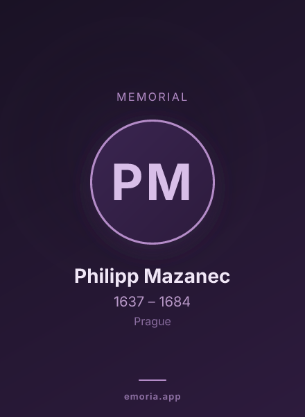 Memorial portrait of Philipp Mazanec