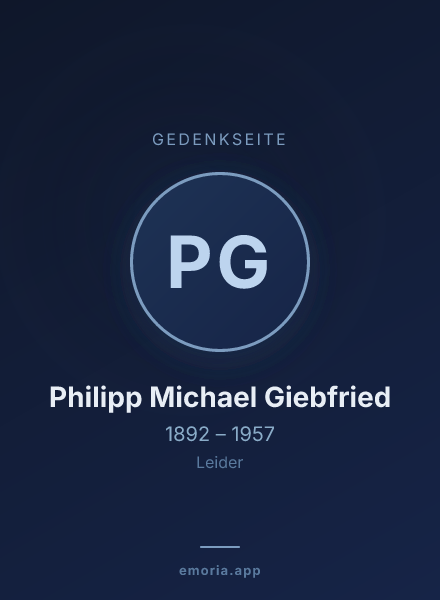 Gedenkportrait von Philipp Michael Giebfried
