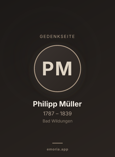Gedenkportrait von Philipp Müller
