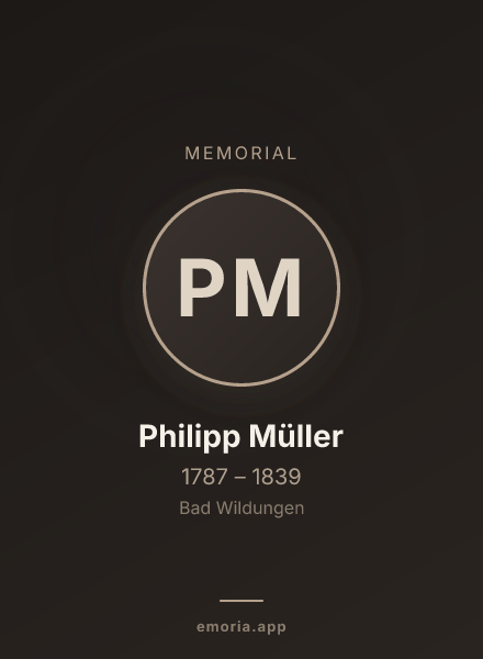Memorial portrait of Philipp Müller