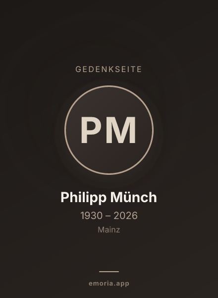 Gedenkportrait von Philipp Münch