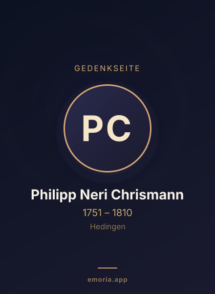 Gedenkportrait von Philipp Neri Chrismann