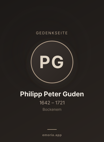 Gedenkportrait von Philipp Peter Guden