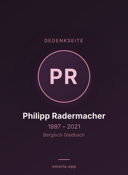 Gedenkportrait von Philipp Radermacher