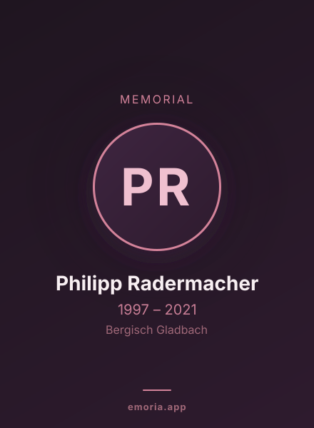 Memorial portrait of Philipp Radermacher