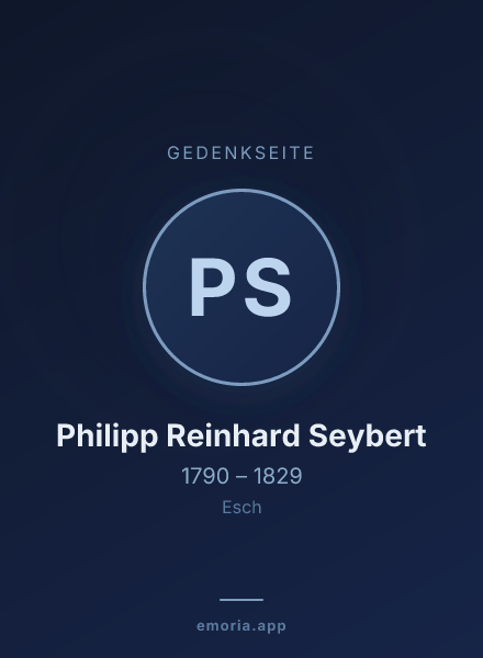 Gedenkportrait von Philipp Reinhard Seybert