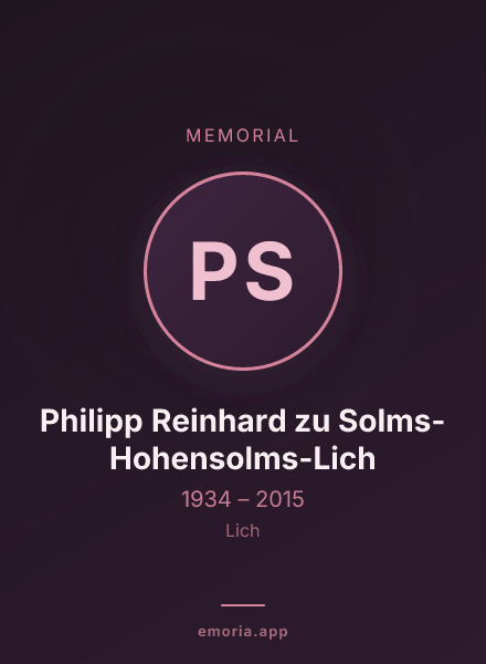 Memorial portrait of Philipp Reinhard zu Solms-Hohensolms-Lich