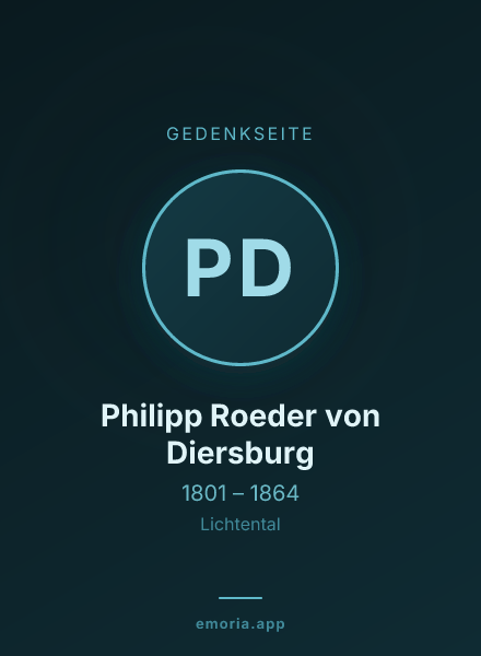 Gedenkportrait von Philipp Roeder von Diersburg