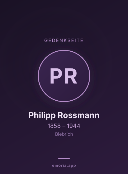 Gedenkportrait von Philipp Rossmann