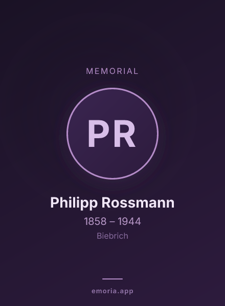 Memorial portrait of Philipp Rossmann