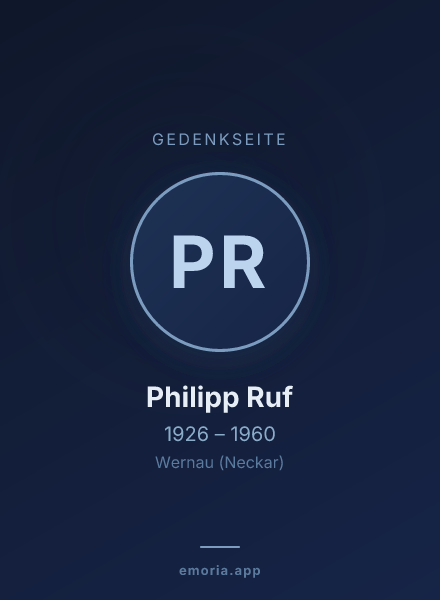 Gedenkportrait von Philipp Ruf