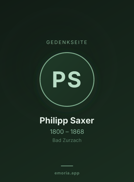 Gedenkportrait von Philipp Saxer