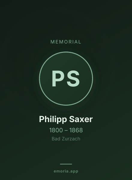 Memorial portrait of Philipp Saxer