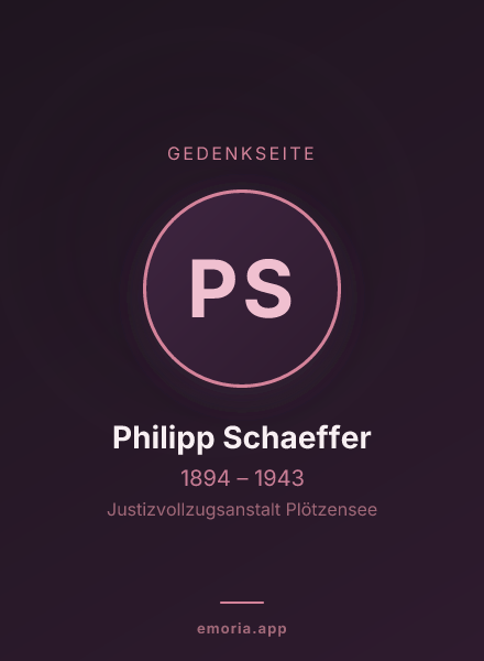 Gedenkportrait von Philipp Schaeffer