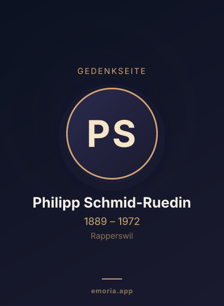 Gedenkportrait von Philipp Schmid-Ruedin