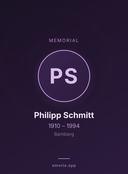 Memorial portrait of Philipp Schmitt