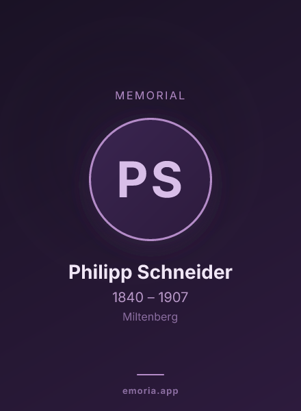Memorial portrait of Philipp Schneider