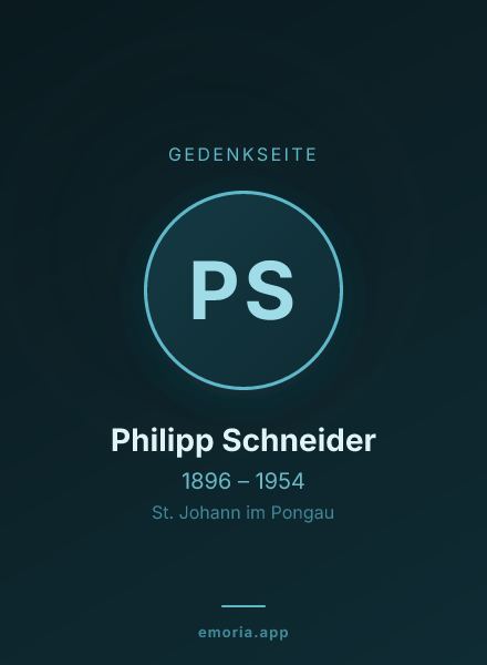 Gedenkportrait von Philipp Schneider